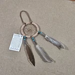 Authentic Navajo Dream Catcher Handcrafted Blue Beads Feathers 2" Diameter. Fixed Price $14.55.