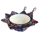 Cushystore 2X Bowl Cozy Huggers Canvas 7.5"X7.5"X4", Navy Exotic Flower. Fixed Price $27.84.