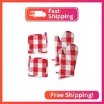Softopia Cotton Oven Mitt & Pot Holder Buffalo Plaid Check 100% Heat Resi. Fixed Price $32.02.