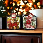Holiday Time Pot Holders 2 Pc Kitchen Set Merry Christmas Santa New. Fixed Price $9.49.