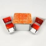 American Girl Doll Molly Chrome Table & Chairs Retro Red Vinyl Diner Kitchen Set. Fixed Price $181.25.
