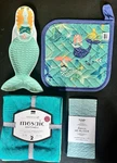 Now Designs Kitchen Set- Tea Towels, Swedish Spnonges, Pot Holder And Spoon Rest. Fixed Price $49.00.
