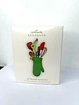 Hallmark Through The Kitchen Christmas Ornament Oven Mitt Utensils. Fixed Price $12.00.