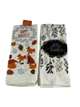 Women Owned Set 2 Kitchen Dish Towels Fox Fall Harvest Thanksgiving Cotton. Fixed Price $19.00.