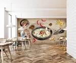 3D Fish Hot Pot K2602 Wallpaper Mural Self-adhesive Removable Sticker Kay. Fixed Price $82.22.