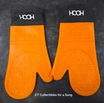 Set Of 2 Hooh Silicone Oven Mitts Orange And Black. Fixed Price $8.00.