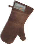 Outset Grill Mitt, Brown Leather Bbq And Oven Glove. Fixed Price $31.99.