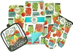 Vegetable Garden Drying Mat Dish Towels Oven Mitt Potholder Set Of 5 Cotton. Fixed Price $36.16.