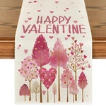 Heart-shaped Tree 210 Gsm Valentine's Table Runner, Wedding Anniversary Kitchen. Fixed Price $17.99.