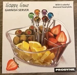 Prodyne GS-7-C Happy Hour Garnish Server +6 Diamond Head Picks New Bpa Free. Fixed Price $12.21.