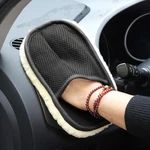 Non-scratch Plush Car Wash Waxing Polishing Cleaning Glove Mitt, Yellow, 25X17CM. Fixed Price $13.42.