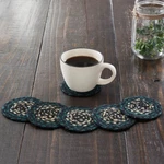 Country Coaster Set Of 6 Green Pine Grove Jute Kitchen Table Decor Vhc Brands. Fixed Price $15.71.