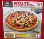 Eternal Living Pizza Stone Set 3PC Metal Handles For Oven & Grills- New. Fixed Price $21.95.
