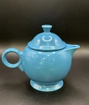 Vintage Fiestaware Turquoise Blue Homer Laughlin Tea Pot With Lid 7" Mint!. Fixed Price $69.99.
