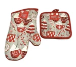 Christmas House Holiday Coffee & Candy Oven Mitt 2 Pot Holder Set. Fixed Price $15.00.