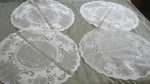 4 Vintage Heritage New Old Stock, Teatime 15" Round Doily, Placemats, Ecru. Fixed Price $14.99.