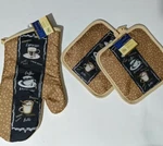 3 Piece Set 1 Oven Mitt 2 Potholders Home Collection Coffee Cup Design New. Fixed Price $6.29.