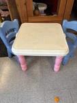 Little Tikes Tykes Vintage Victorian Country Cottage Table 2 Chair Pink Blue Guc. Fixed Price $125.00.