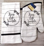 Keep Life Simple Decorative Oven Mitt And Towel Kitchen Set. Fixed Price $7.79.