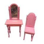 Barbie Rapunzel Enchanted Tower Pink Chair And Vanity Mirror Set. Fixed Price $14.00.