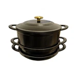 Tramontina 4 Piece Stackable Enamel Cast Iron Cookware Set, Black. Fixed Price $87.54.