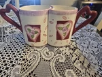 Vintage Bella Casa Set Valentines Mugs Collectible Coffee Cups. Fixed Price $20.00.