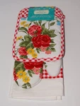 Pioneer Woman Sweet Rose Kitchen Set Oven Mitt Potholder & Towel 3 Piece Nwt. Fixed Price $17.99.