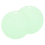 Uxcell 2 Pcs Silicone Trivets Mats For Hot Pots And Pans, 9" Light Green. Fixed Price $18.82.