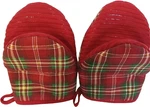 Nautica Oven Mitts Red Green Set Of 2 1 Pair Plaid Cloth Silicone Free Gifts. Fixed Price $22.85.