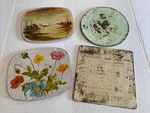 Vintage Pro-tex "hot Dish" Mats Metal Trivet Pads Well Loved Set Of 4. Fixed Price $29.99.