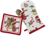 Boston International Cotton Oven Mitt And Pot Holder, Christmas Bells. Fixed Price $9.99.