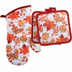 Fall Leaves Acorns Potholder And Oven Mitt Set, 3 Piece Free Shipping. Fixed Price $9.99.