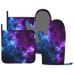 Bokekang Galaxy Oven Mitts And Pot Holders Set Of 4 Silicone Blue Purple .... Fixed Price $26.16.