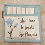 Park Designs "smell The Flowers" Embroidered Dishtowel Hand Potholder Set. Fixed Price $5.99.