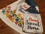 Home Sweet Hanging Kitchen Dish With Crochet Tops Set Blue. Fixed Price $16.95.