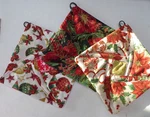 Christmas Poinsettia Glittering Balls Quilted Hot Pad Pot Holders Kitchen. Fixed Price $19.99.