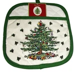 Spode Christmas Tree 8.25" X 9.50" Oven Pot Holder -green. Fixed Price $13.49.