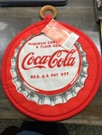 Coca-cola 2 Piece 9 Inch Round Pot Holder Coke Red Machine Washable. Fixed Price $8.99.