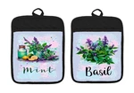 Pot Holders Oven Mitts Hot Pads Mint Basil Spices Flower Kitchen DBLDZ217-218. Fixed Price $16.99.