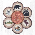 Earth Rugs TNB-43 Wildlife Trivets In Basket 10" X. Fixed Price $79.99.