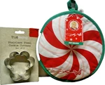 Dolly Parton Christmas Peppermint Pot Holder+ 2PC Stainless Cookie Cutters 1057. Fixed Price $12.99.