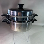 Vintage Kitchen Queen Double Boiler 8 Pots 1QT & 2QT With Lid. Fixed Price $29.99.