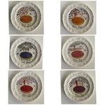 Set Gien France Les Tartes 6" Plates Marie-pierre Boitard Fruit Dessert. Fixed Price $80.00.