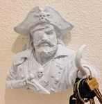 Pirate Key Holder 9 Wall Mount Nautical Bathroom Decor Coastal Sculpture Art. Fixed Price $39.99.