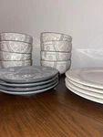 Ceramic Floral Design Kitchen Dining Set Of 16 -- 8 Plates & Bowls. Fixed Price $32.99.