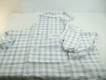 Kitchen Apron And Oven Mitt 2 Piece Set White Lavender Plaid Floral Design. Fixed Price $6.99.