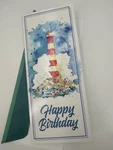 Religious Birthday Greeting Card Lighthouse Watercolor Scripture Numbers 6:24. Fixed Price $6.29.