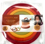 Rachael Ray Silicone Trivet 4 Pc Red Orange Yellow Green 500 F Heat Resistant. Fixed Price $10.88.