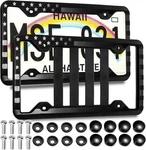 2 Pack Silicone License Plate Frame, American Flag Holder Black. Fixed Price $13.35.