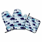 Samgula Polar Bear Oven Mitts And Pot Holders Sets Winter 3 Pcs,. Fixed Price $28.99.
